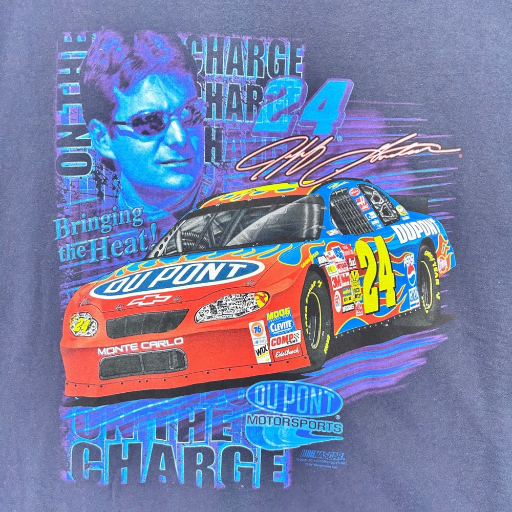 Vintage Jeff Gordon Nascar T-Shirt ‎ Mens XL Navy Blue Y2K Chase Authentics